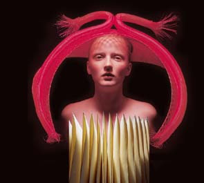 One of Helen Storey's embryo-based designs, a hat reminiscent of fallopian tubes